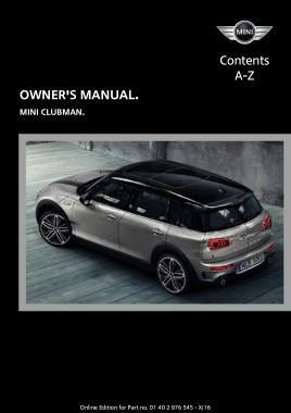 2017 Mini USA CLUBMAN Owners Manual Without Touchscreen